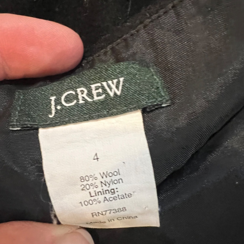 J.Crew Classic Black Wool Women's Skirt w/ Pockets - Picture 2 of 6
